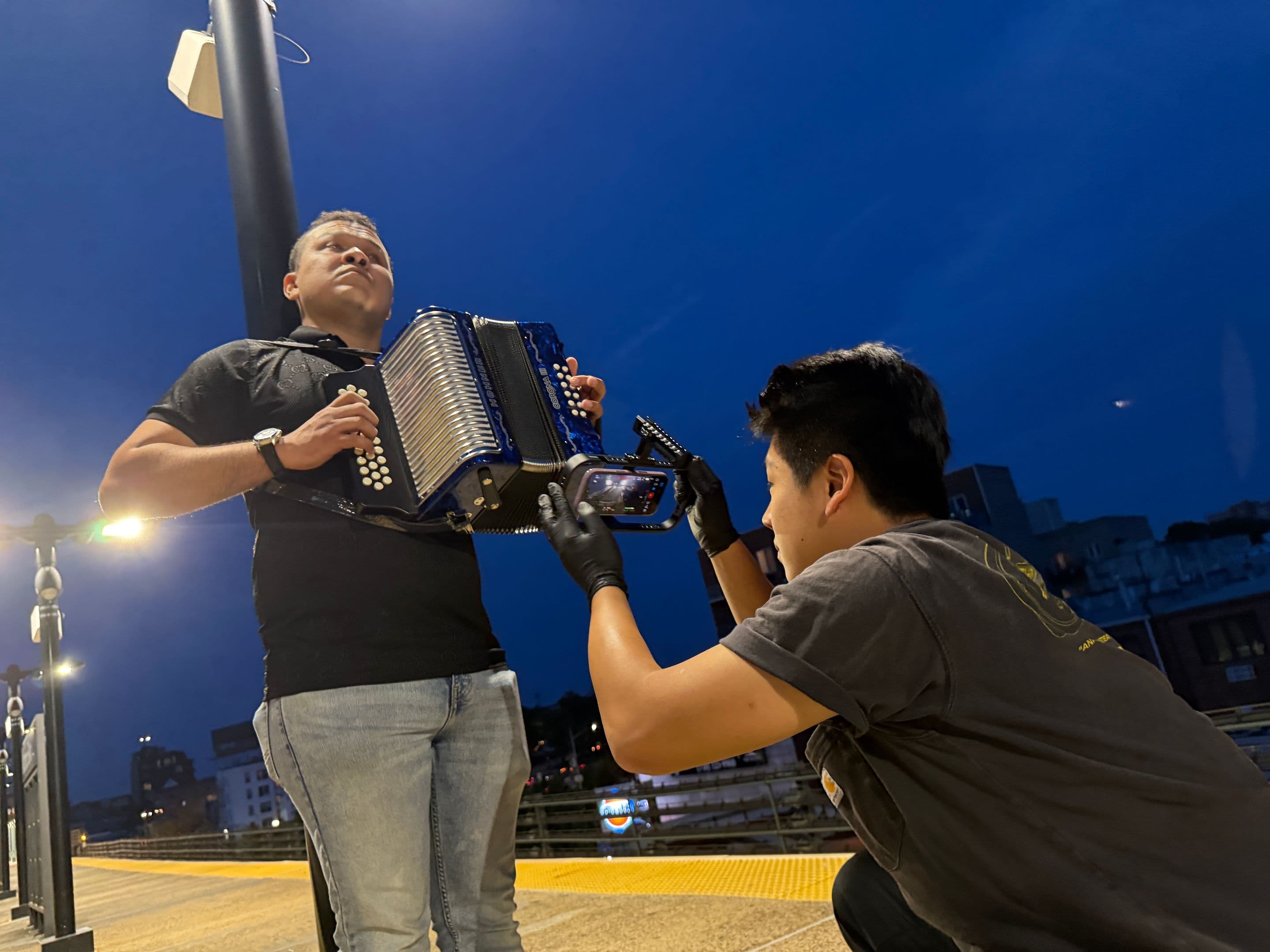 BTS images of shooting the film.