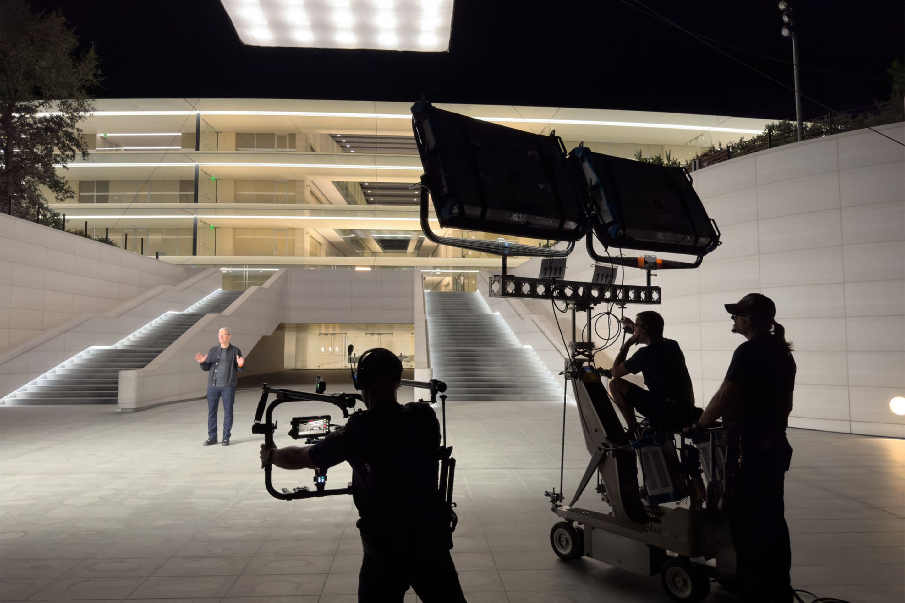 Tim Cook on set for Scary Fast at Apple Park | Image from Apple Newsroom